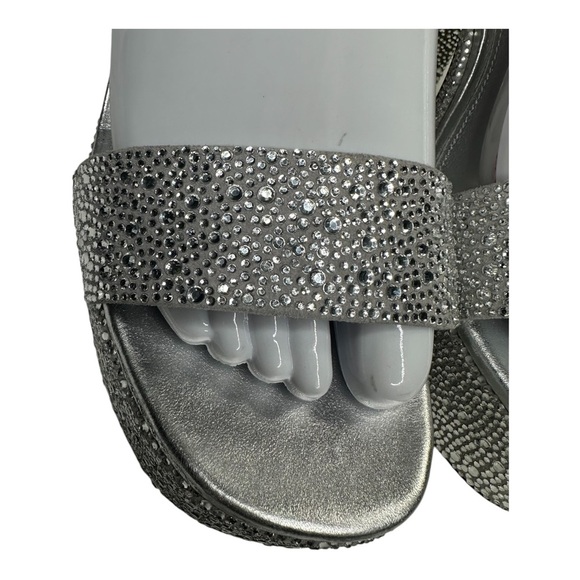 Larroude Dolly Silver Crystal Platform Sandal Heels. Sz: 9.5 - Picture 6 of 11